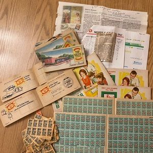 Vintage Trading Stamps S & H Green Stamps, Top Value, King Corn Large Lot
